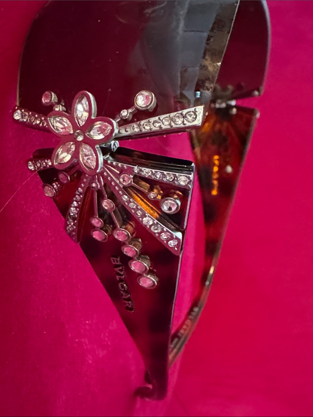 Bulgari Tortoiseshell Sunglasses with Crystal Starburst Limited Edition - Picture 10 of 13